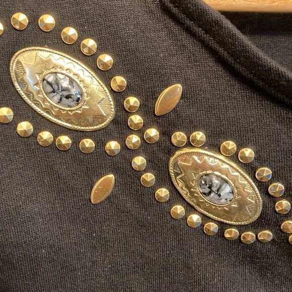 Vintage Western Gold Embellished Tunic Top - Picture 3 of 11